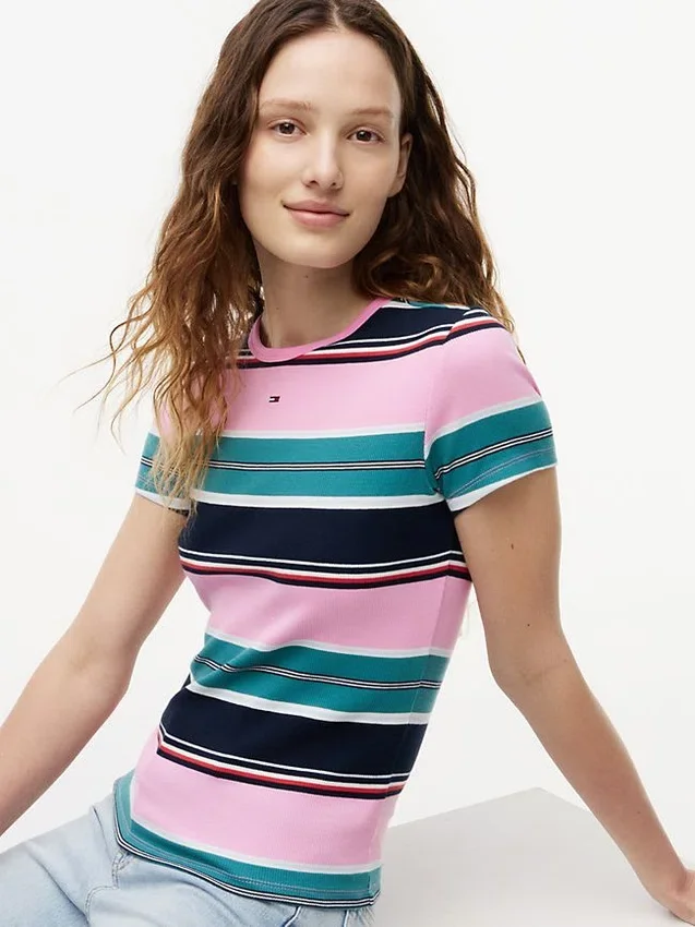 Tommy Jeans Slim Stretch Ribbed T-Shirt Tommy Jeans Slim Stretch Ribbed T-Shirt