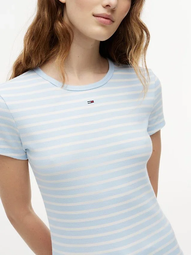 Tommy Jeans Slim Stretch Ribbed T-Shirt Tommy Jeans Slim Stretch Ribbed T-Shirt