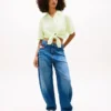 Tommy Jeans Tie-Front Linen-Blend Shirt Tommy Jeans Tie-Front Linen-Blend Shirt