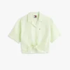 Tommy Jeans Tie-Front Linen-Blend Shirt Tommy Jeans Tie-Front Linen-Blend Shirt