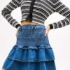 Tommy Jeans Tiered Chambray Mini Skirt Tommy Jeans Tiered Chambray Mini Skirt