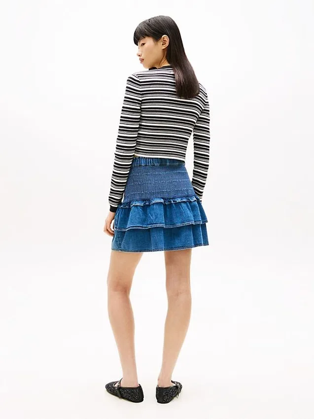 Tommy Jeans Tiered Chambray Mini Skirt Tommy Jeans Tiered Chambray Mini Skirt