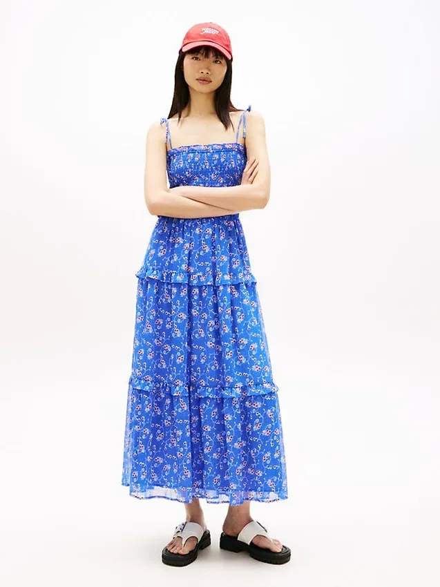 Tommy Jeans Tiered Chiffon Maxi Dress Tommy Jeans Tiered Chiffon Maxi Dress