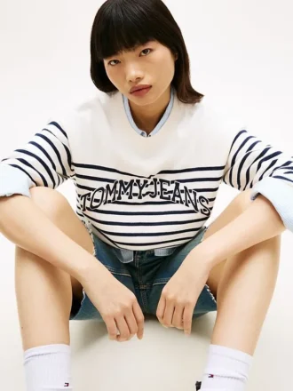 Tommy Jeans Varsity Logo Stripe Sweater