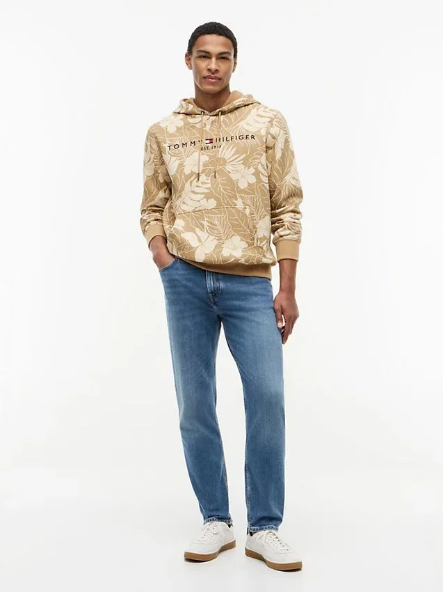 Tropical Print Brushed-Back Hoodie Tropical Print Brushed-Back Hoodie
