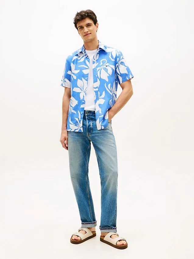 Tropical Print Cotton-Linen Blend Shirt Tropical Print Cotton-Linen Blend Shirt