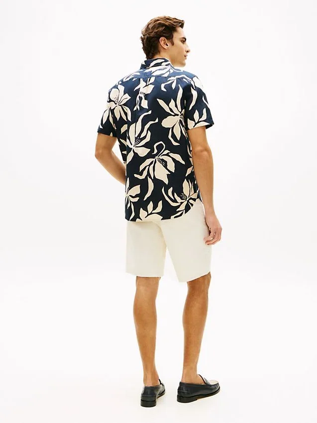 Tropical Print Cotton-Linen Blend Shirt Tropical Print Cotton-Linen Blend Shirt
