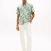 Tropical Print Linen-Blend Shirt