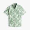Tropical Print Linen-Blend Shirt