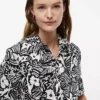 Tropical Print Linen-Blend Shirtdress