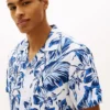 Tropical Print Linen Camp Shirt Tropical Print Linen Camp Shirt