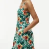 Tropical Print Tiered Linen-Blend Dress Tropical Print Tiered Linen-Blend Dress