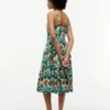 Tropical Print Tiered Linen-Blend Dress Tropical Print Tiered Linen-Blend Dress