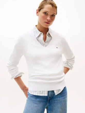 Viscose-Blend V-Neck Sweater