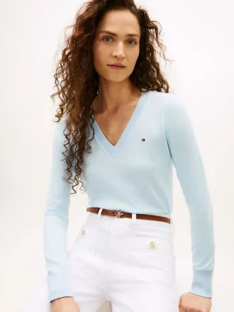 Viscose-Blend V-Neck Sweater