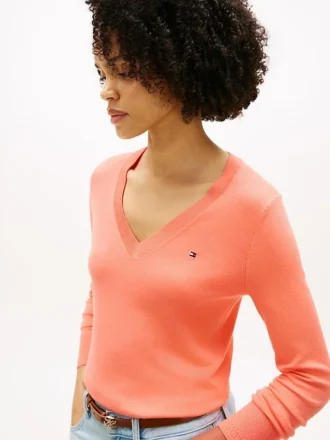 Viscose-Blend V-Neck Sweater