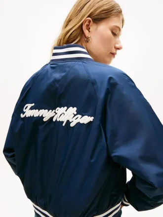 Water-Repellent Varsity Bomber Jacket