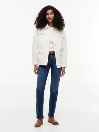 Water-Resistant Belted Utility Jacket