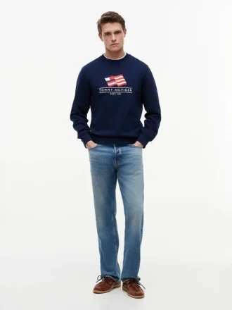 Wavy Flag Logo Crewneck Sweatshirt