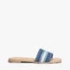 Webbing Logo Denim Slide Sandal