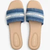 Webbing Logo Denim Slide Sandal