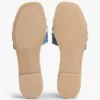 Webbing Logo Denim Slide Sandal