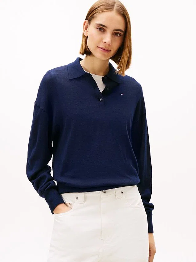 Wool-Silk Blend Sweater Polo Wool-Silk Blend Sweater Polo
