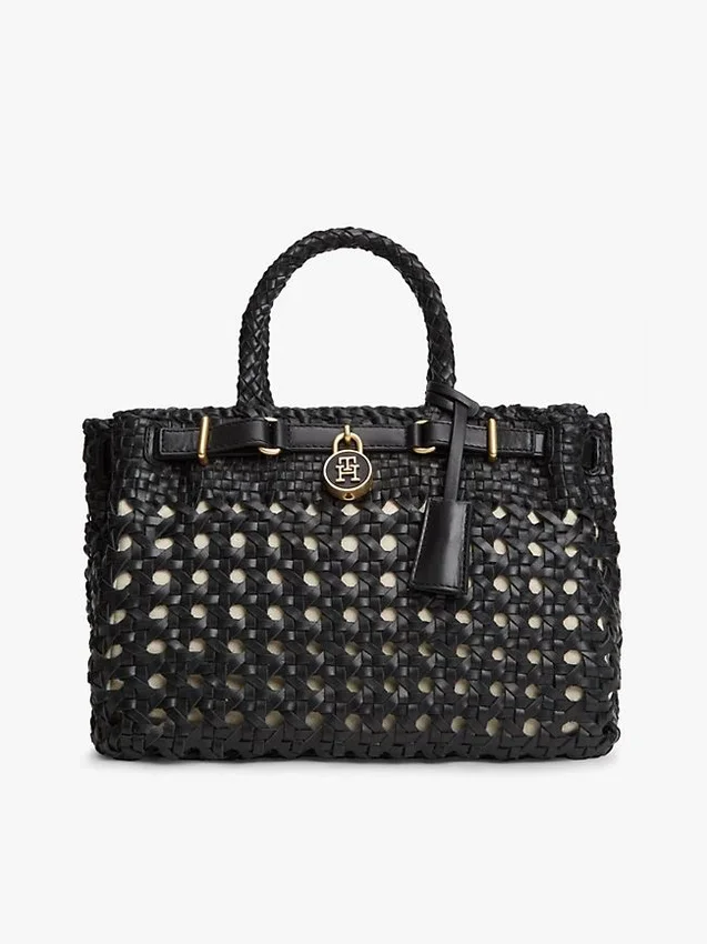 Woven Leather Mini Tote Bag Woven Leather Mini Tote Bag