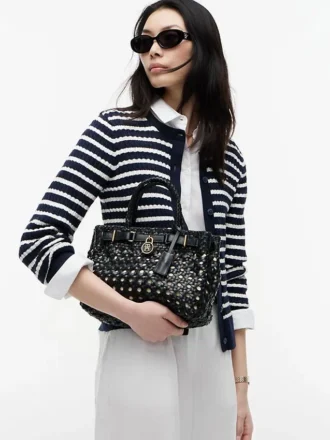 Woven Leather Mini Tote Bag