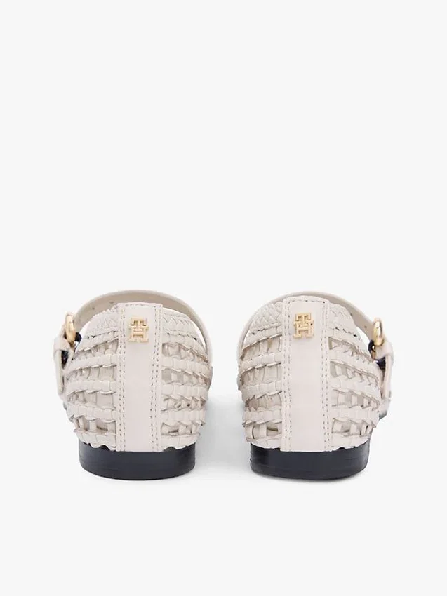 Woven Leather Mix Mary Jane Flat Woven Leather Mix Mary Jane Flat